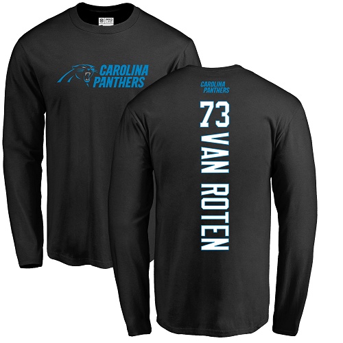 Carolina Panthers Men Black Greg Van Roten Backer NFL Football #73 Long Sleeve T Shirt->carolina panthers->NFL Jersey